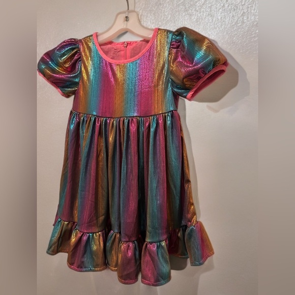 NWT Toddler Girls A Line Ruffle Swing Casual Party Dress Size 1-2 YR Old - Picture 1 of 7